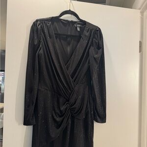 Aidan Mattox Black Long Sleeve Dress with Sparkle